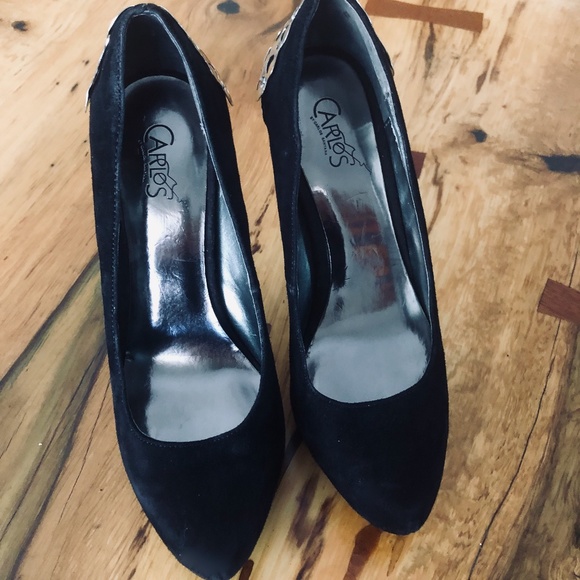 CARLOS SANTANA 7 1/2 A black suede pumps (High Heels) Perfect heels - Picture 3 of 9